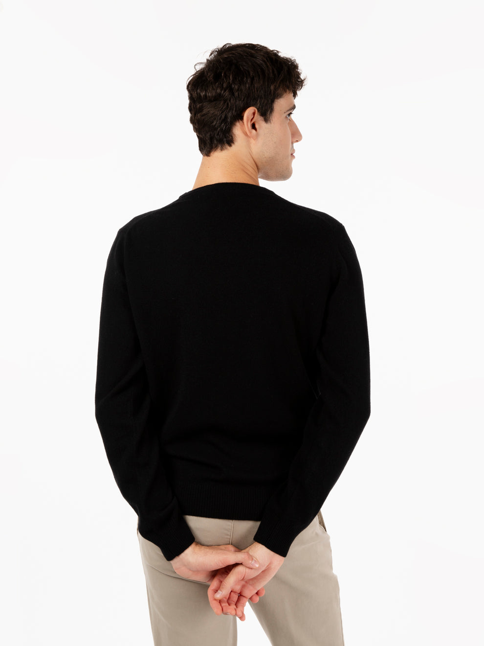Maglione rasato girocollo nero