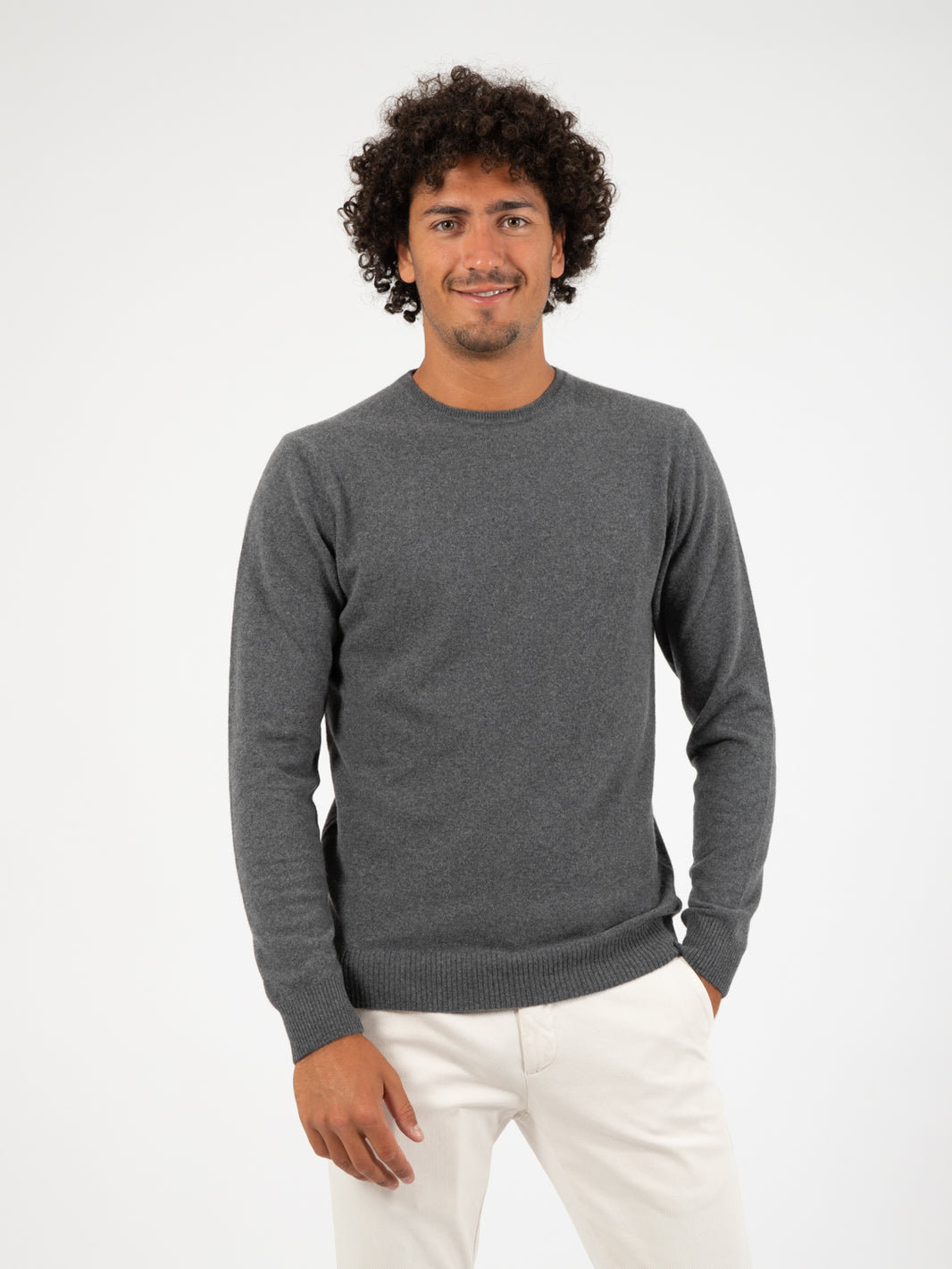 Graphite crew neck sweater