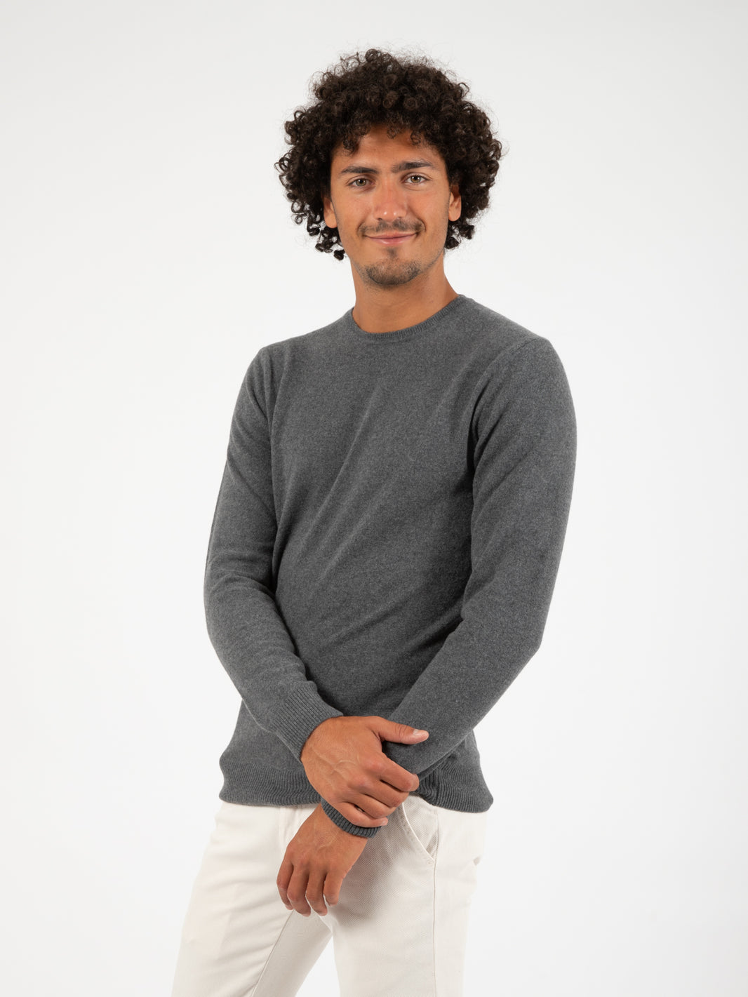 Graphite crew neck sweater