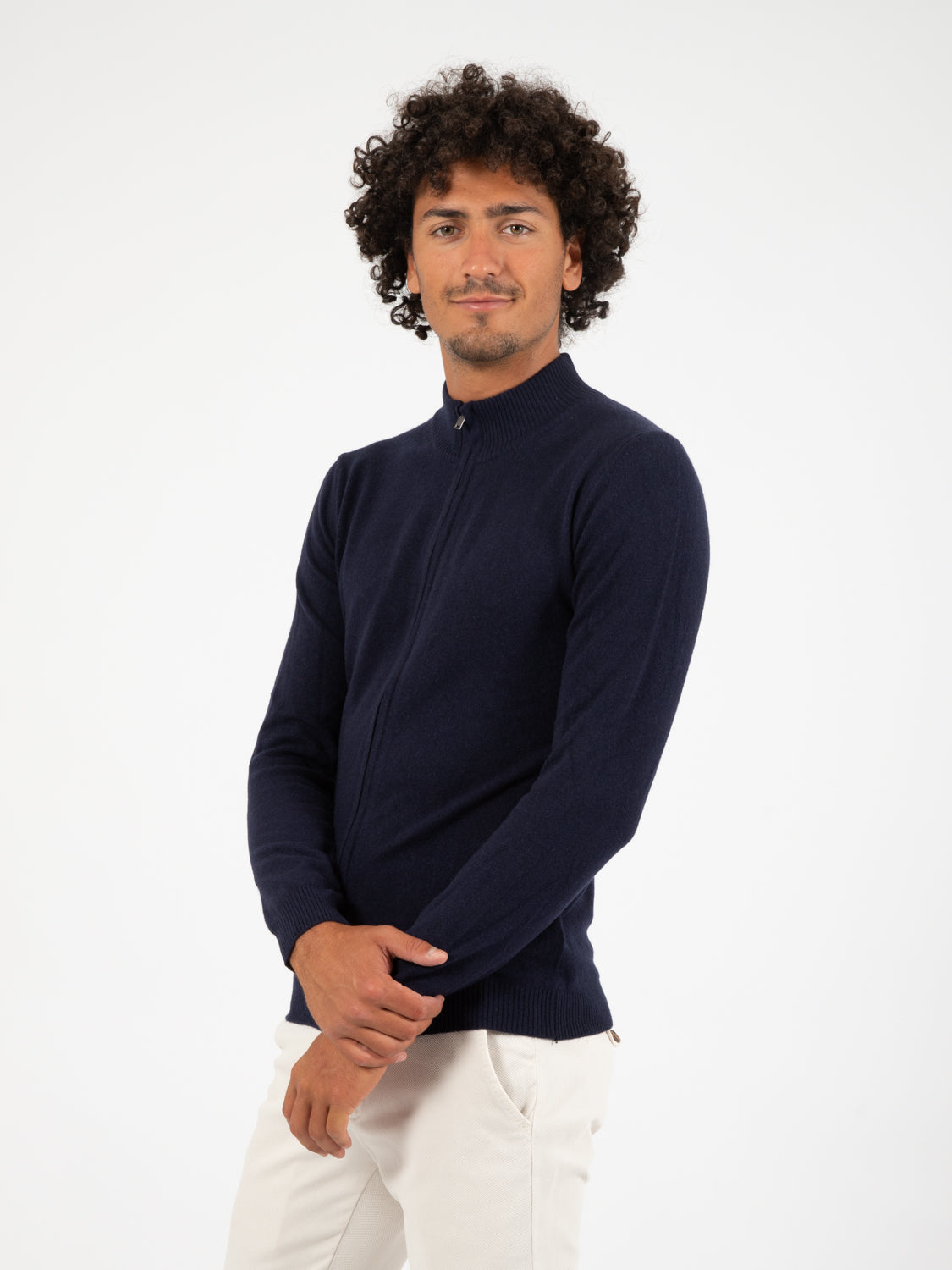 Maglioncino rasato notte con zip