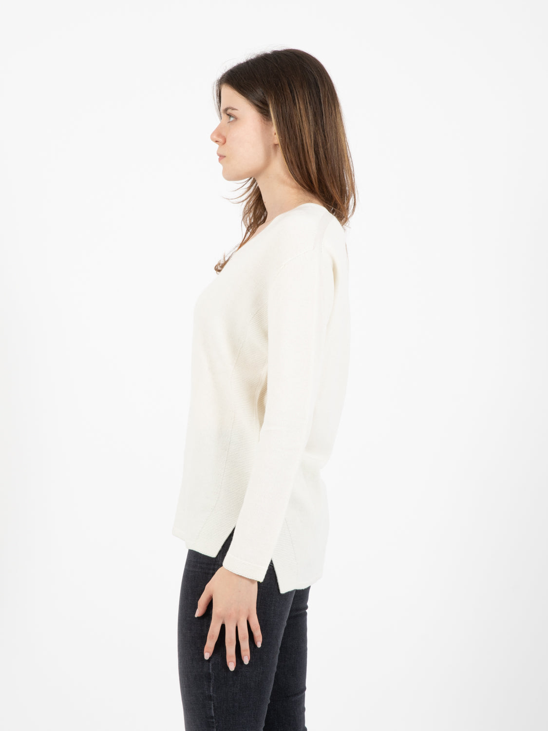 Ecru V-neck sweater