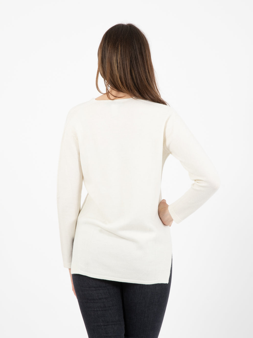 Ecru V-neck sweater