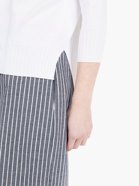 Maglione a 3/4 in viscosa bianco