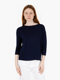 Navy Blue Viscose 3/4 Sweater