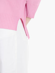 STIMM - Maglione a 3/4 in viscosa rosa intenso