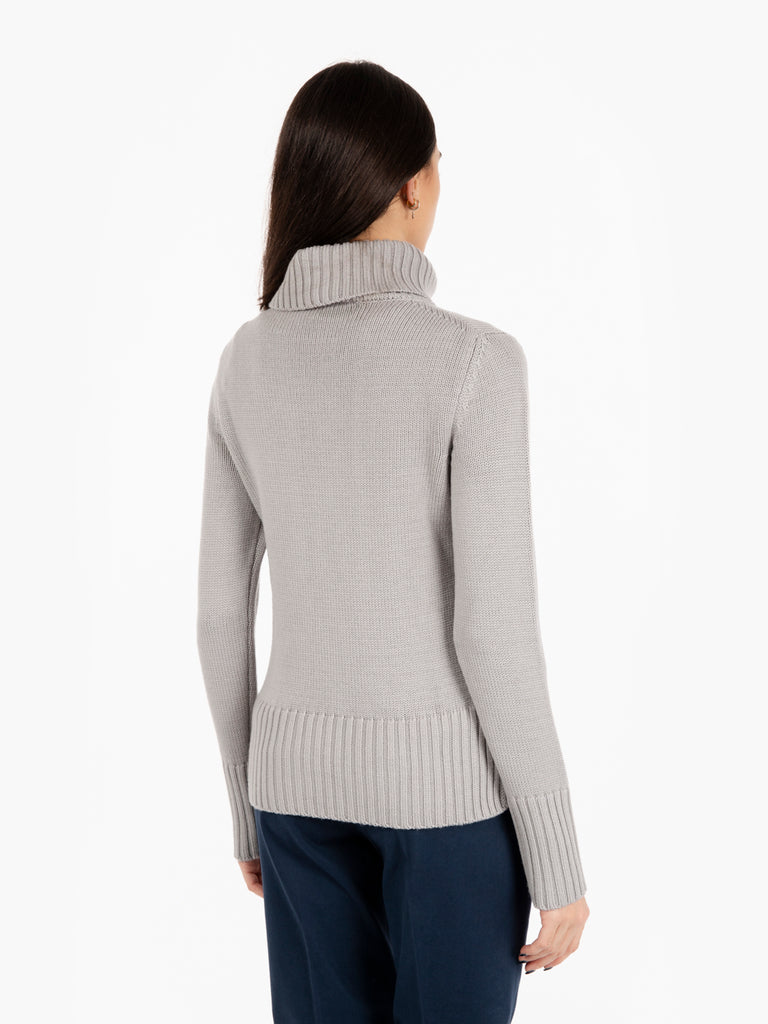 STIMM - Maglione a collo alto grigio perla