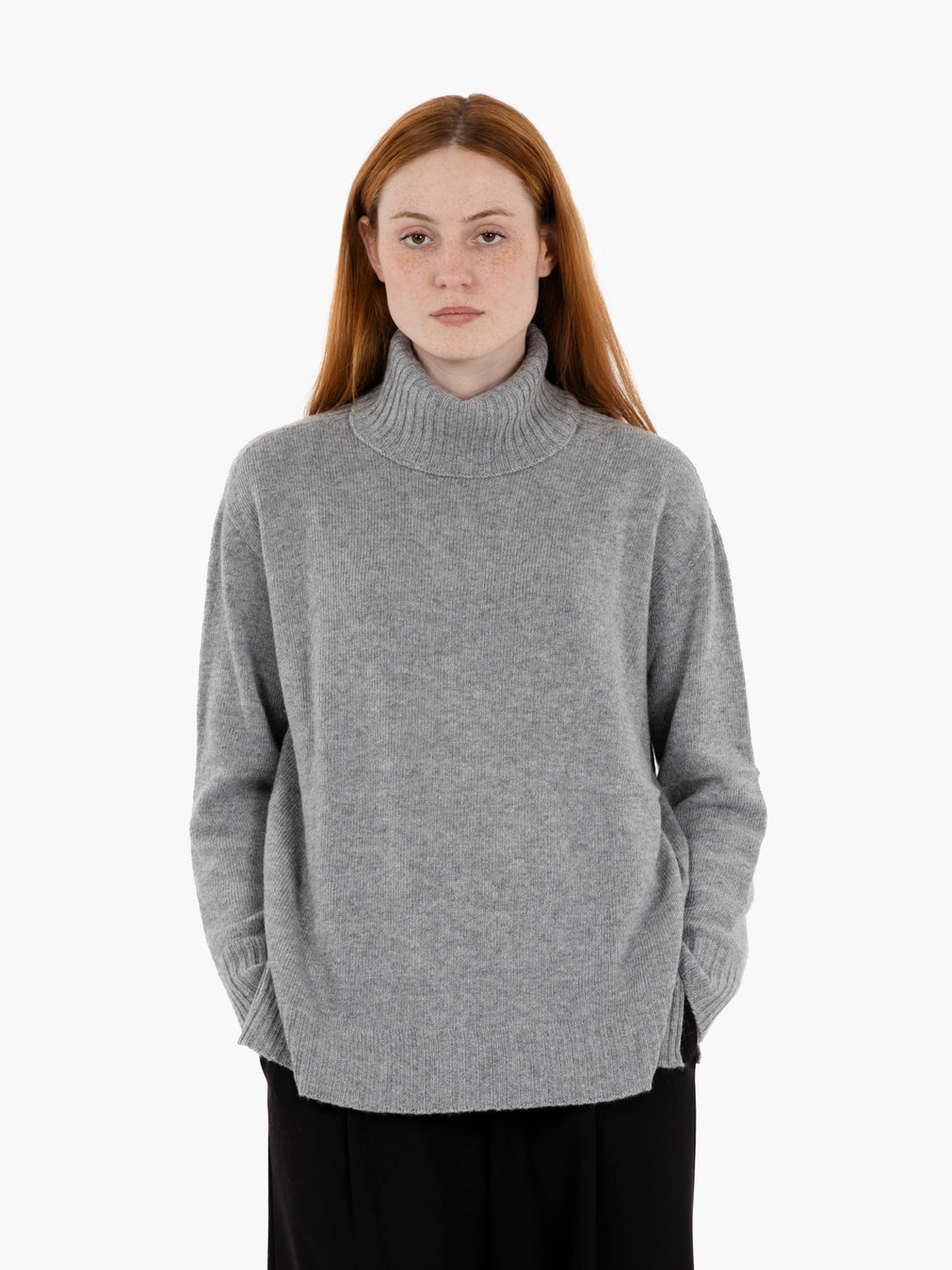 Grey turtleneck sweater