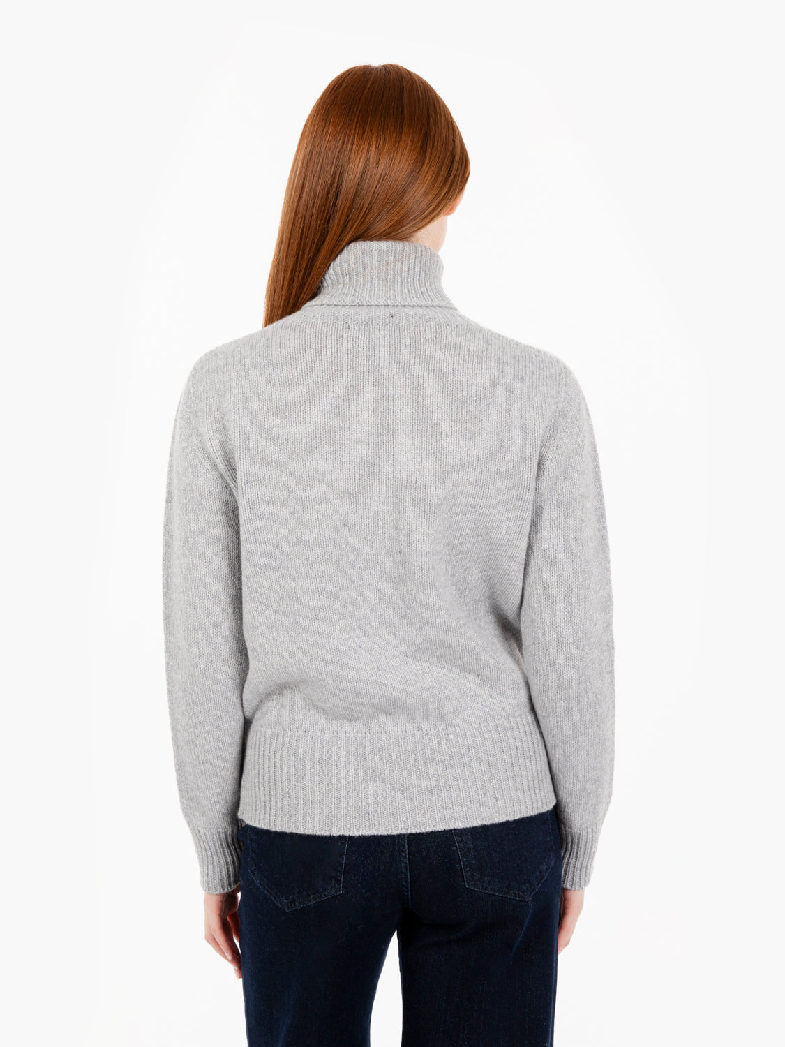 Grey lurex turtleneck sweater