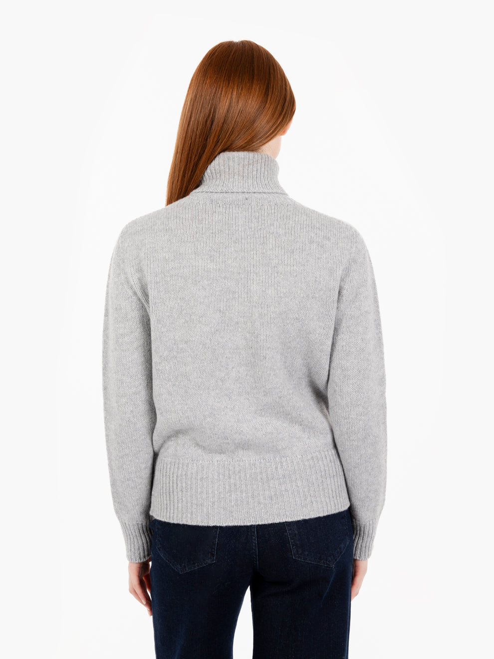 Grey lurex turtleneck sweater