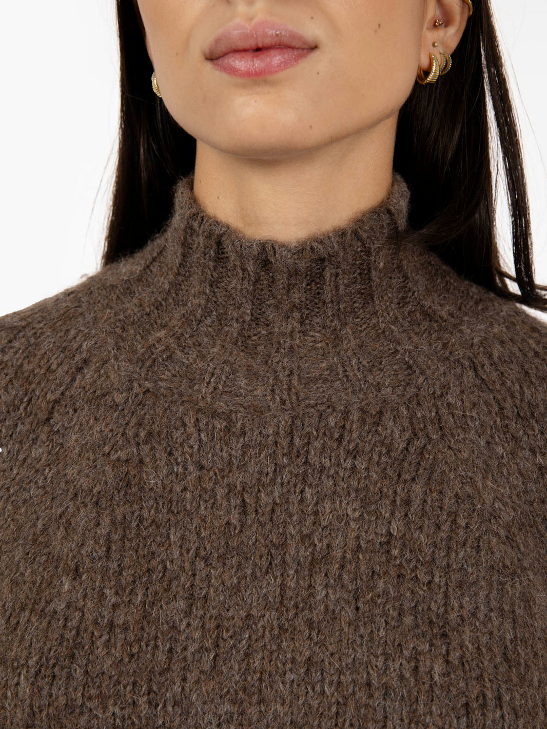 Brown turtleneck sweater