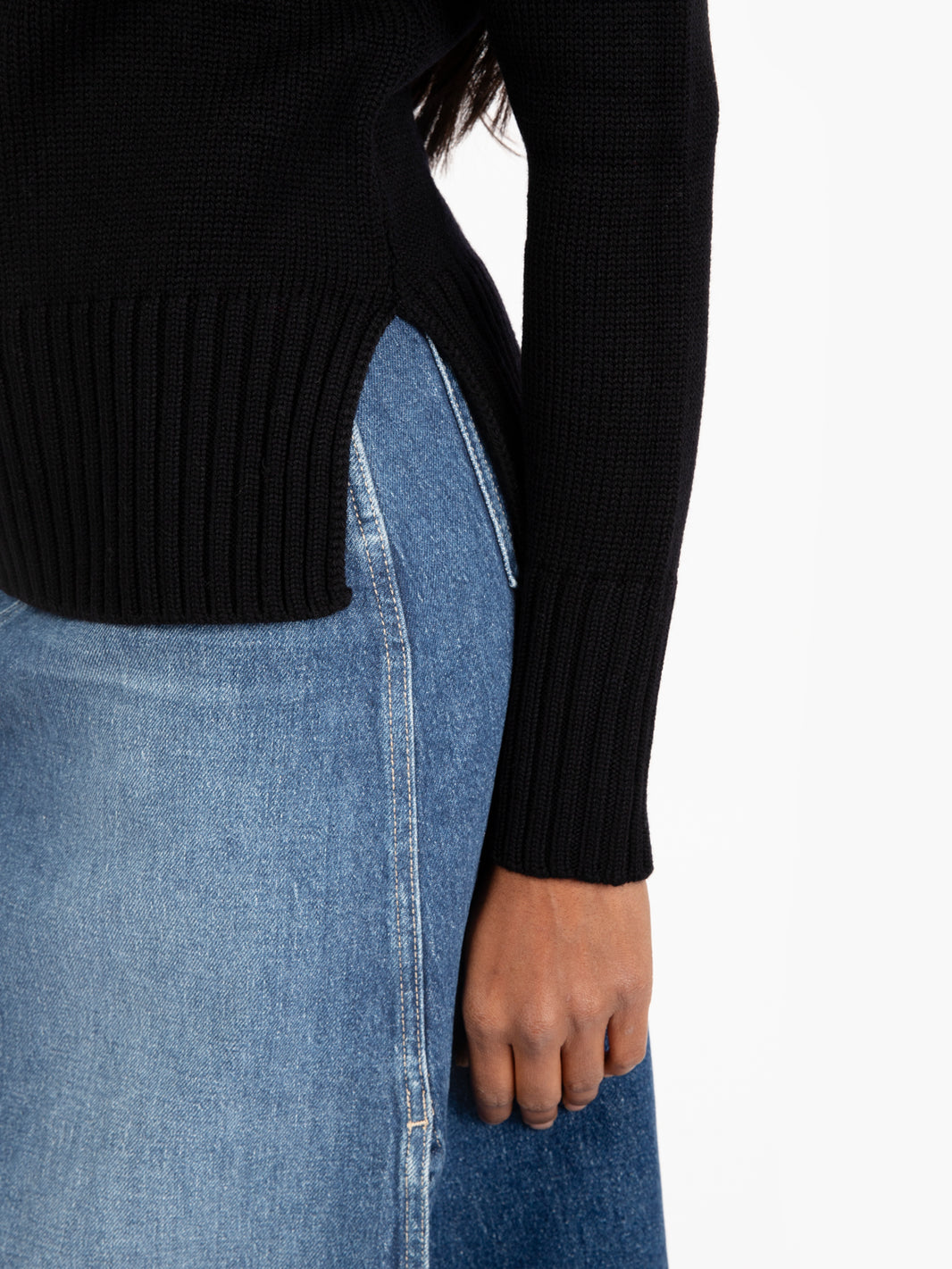 Black turtleneck sweater