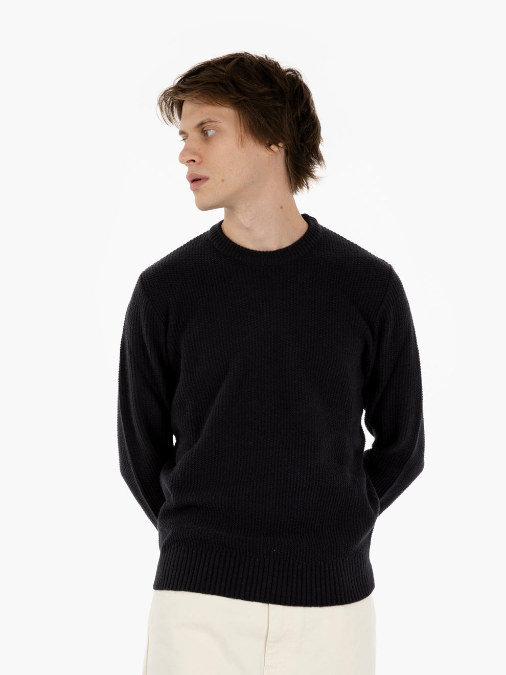 CREW NECK ENGLISH RIB SWEATER NIGHT 4310225_283