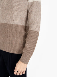 Melange ribbed sweater in rope wool blend