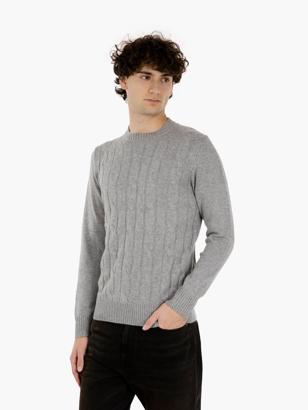 BRAIDED SWEATER IN CASHMERE AND FELT 4209225_102