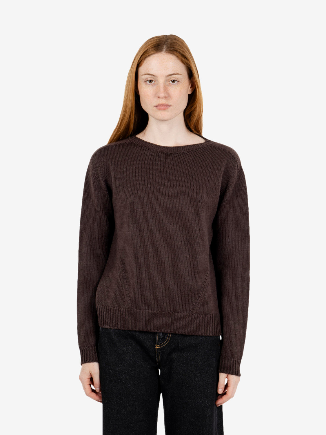 Maglione boxy fit in lana corteccia