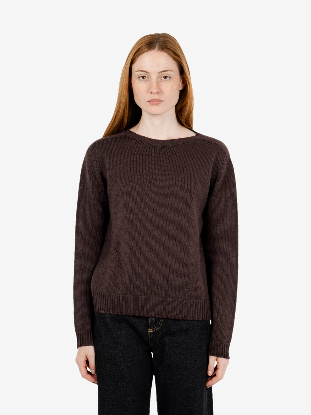 Maglione boxy fit in lana corteccia