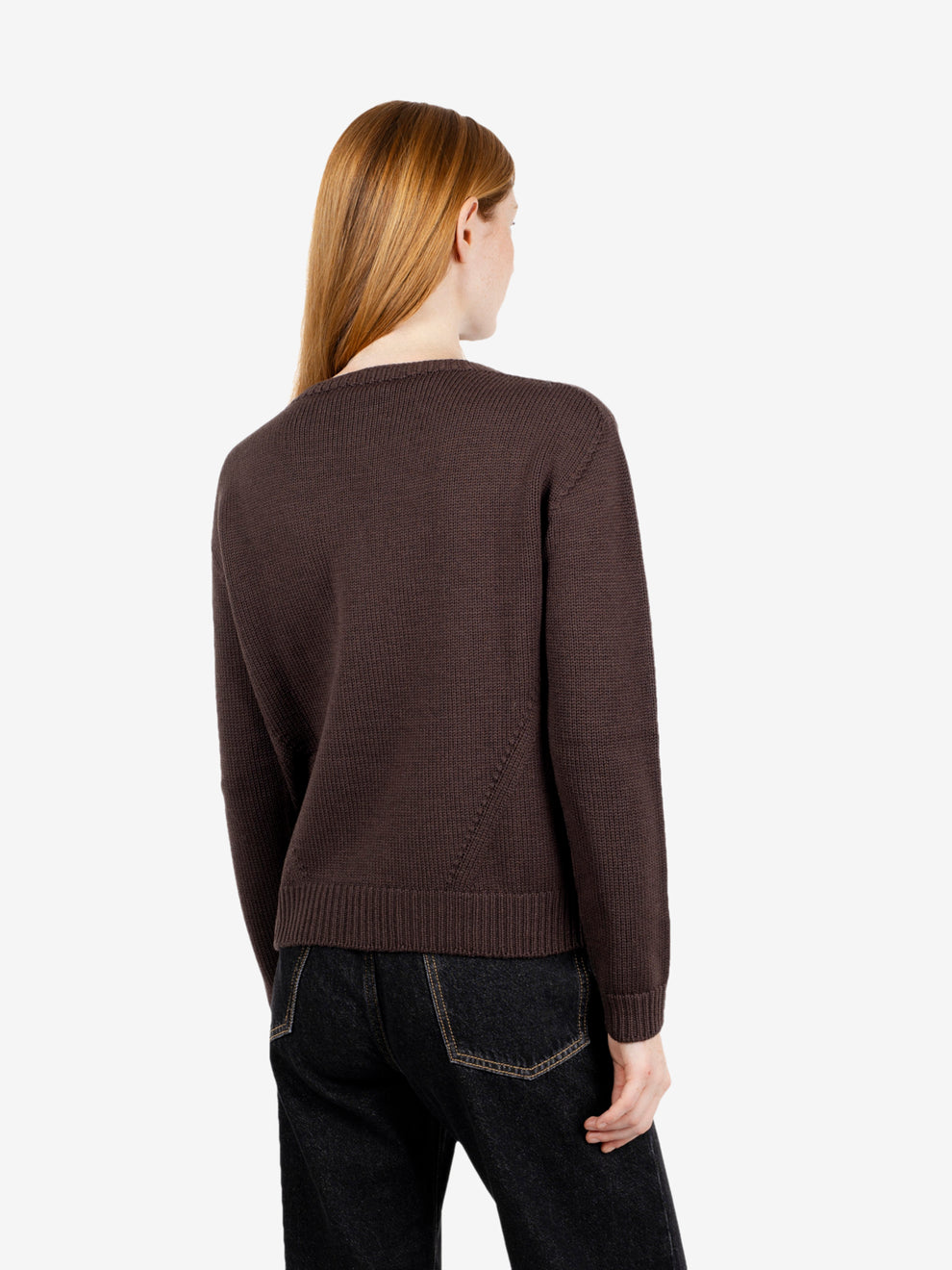 Maglione boxy fit in lana corteccia