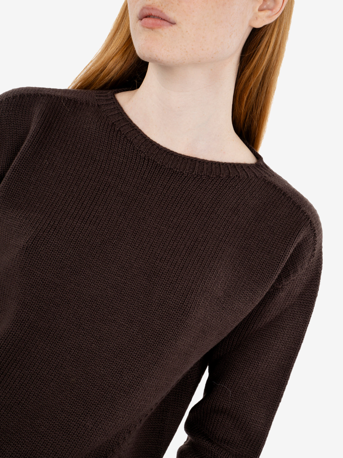Maglione boxy fit in lana corteccia