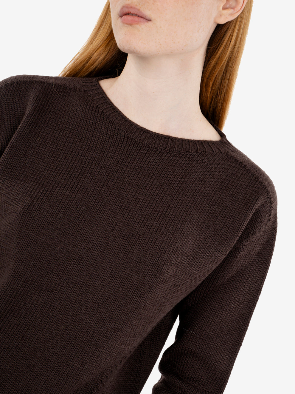 Maglione boxy fit in lana corteccia