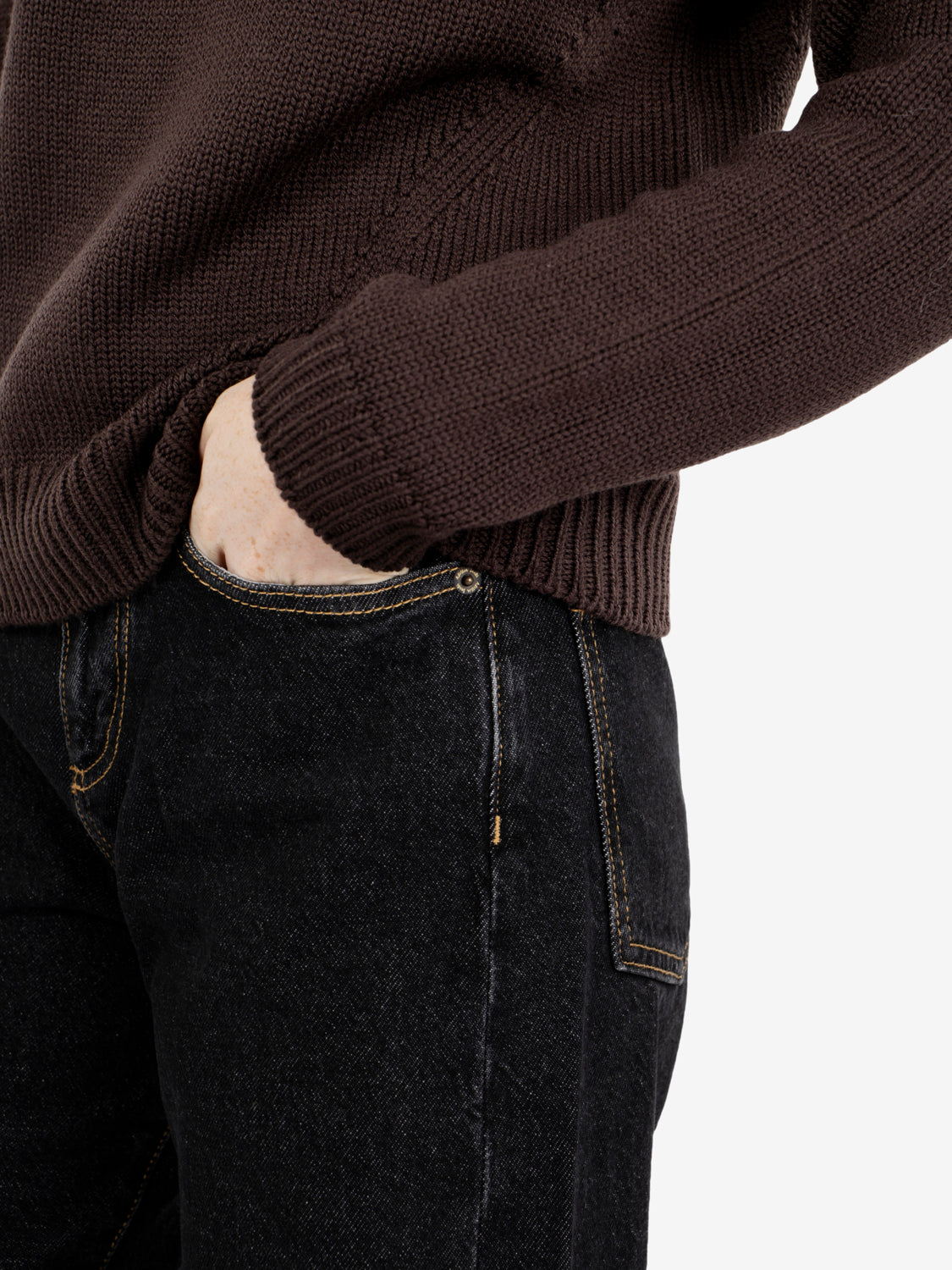 Maglione boxy fit in lana corteccia