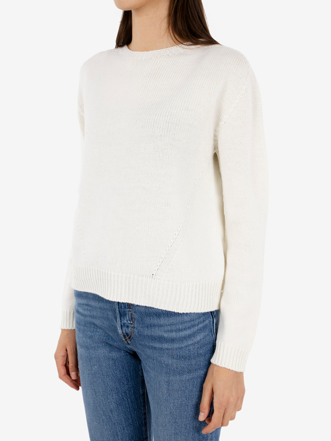 ECRU ROUND NECK SWEATER CAMP 426820_020