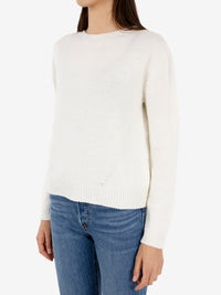 Maglione boxy in lana ecru