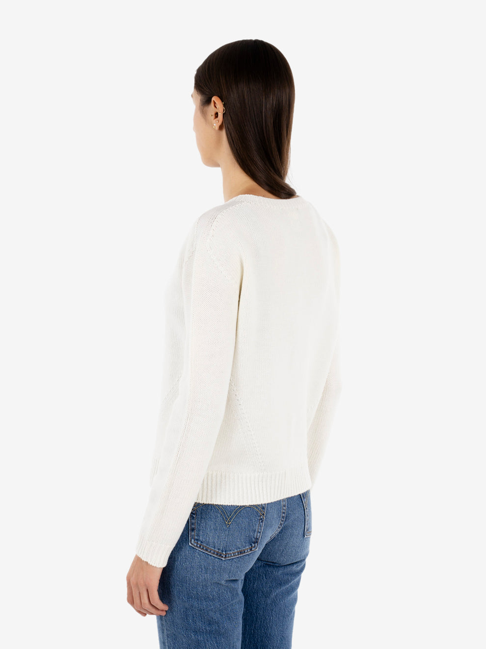 ECRU ROUND NECK SWEATER CAMP 426820_020