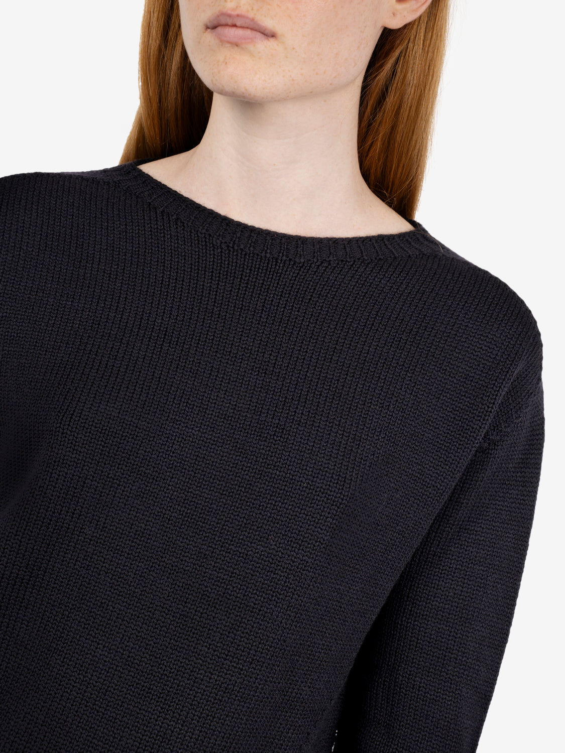 Black boxy wool sweater