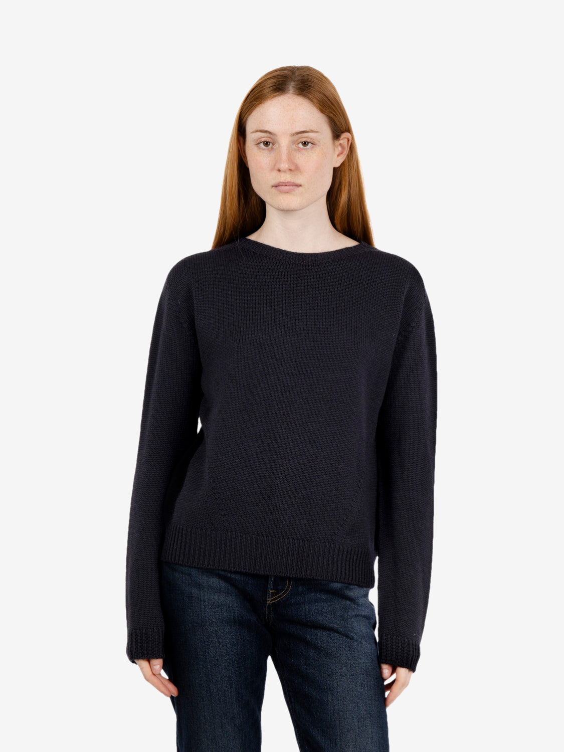 Black boxy wool sweater