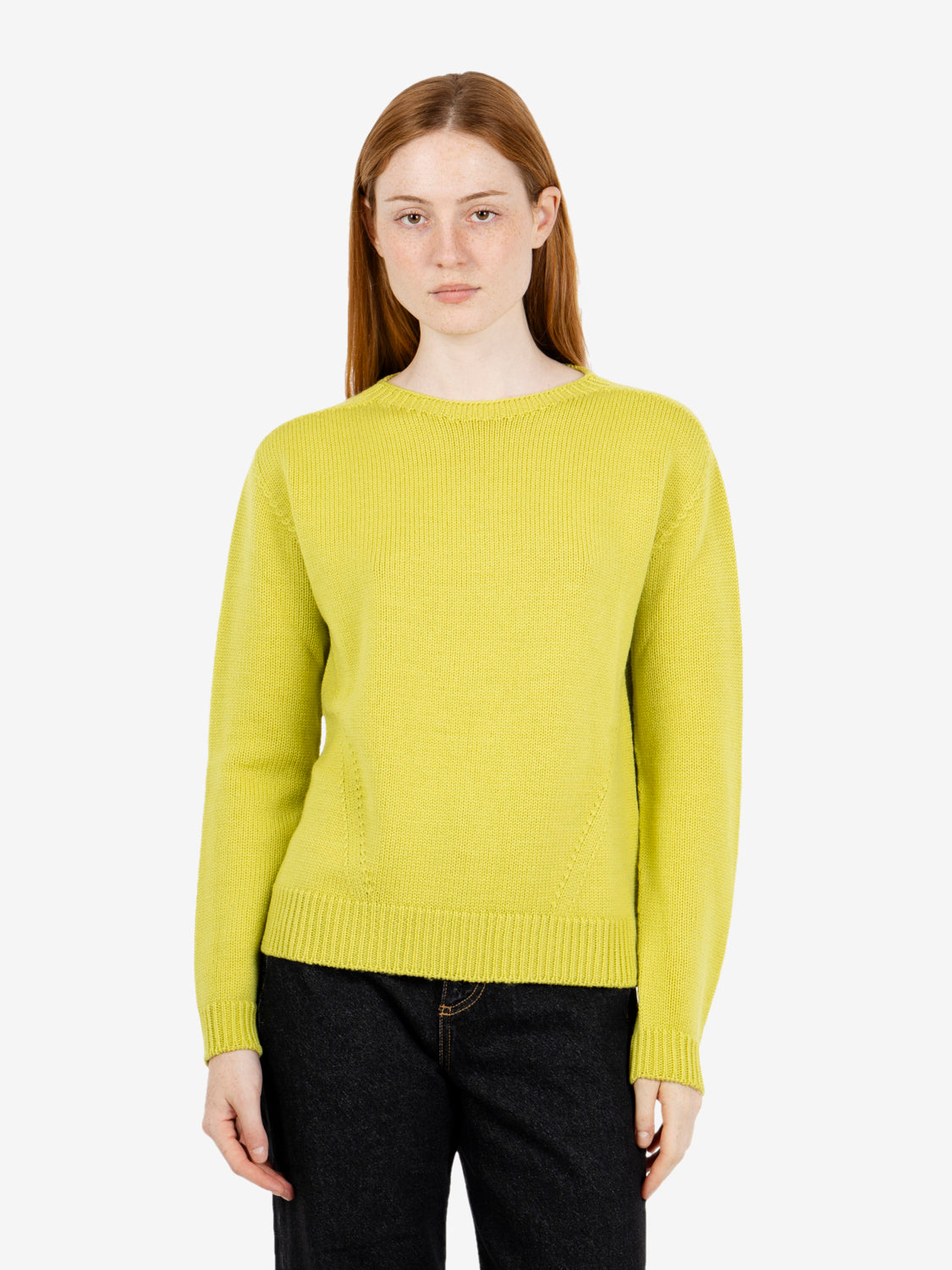 Boxy lime green wool sweater