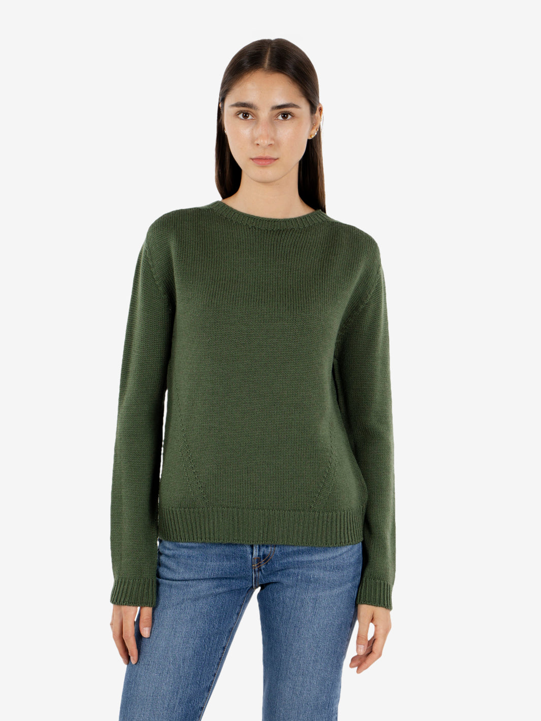 MILITARY GREEN CREW NECK SWEATER 426820_510