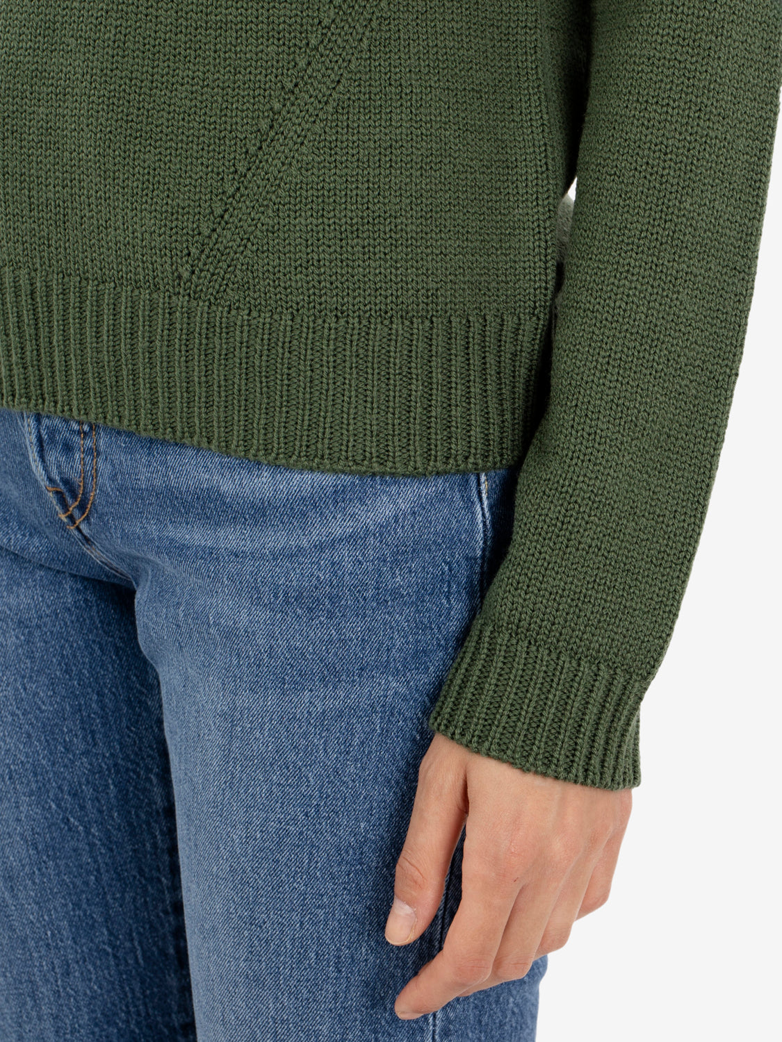 MILITARY GREEN CREW NECK SWEATER 426820_510
