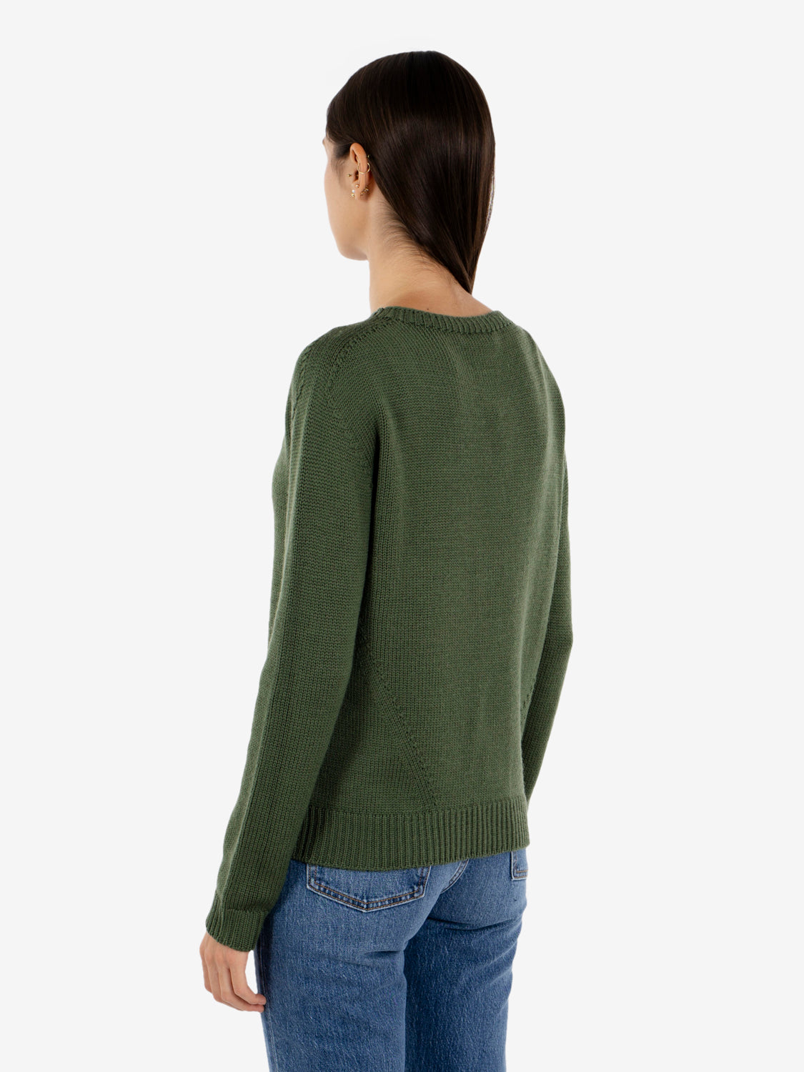 MILITARY GREEN CREW NECK SWEATER 426820_510