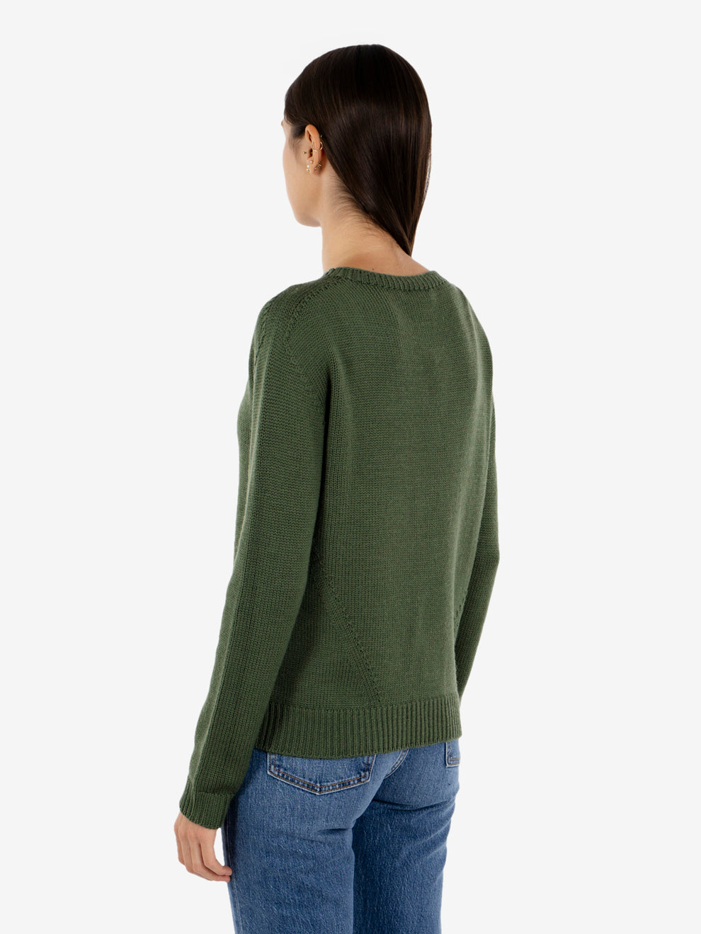MILITARY GREEN CREW NECK SWEATER 426820_510