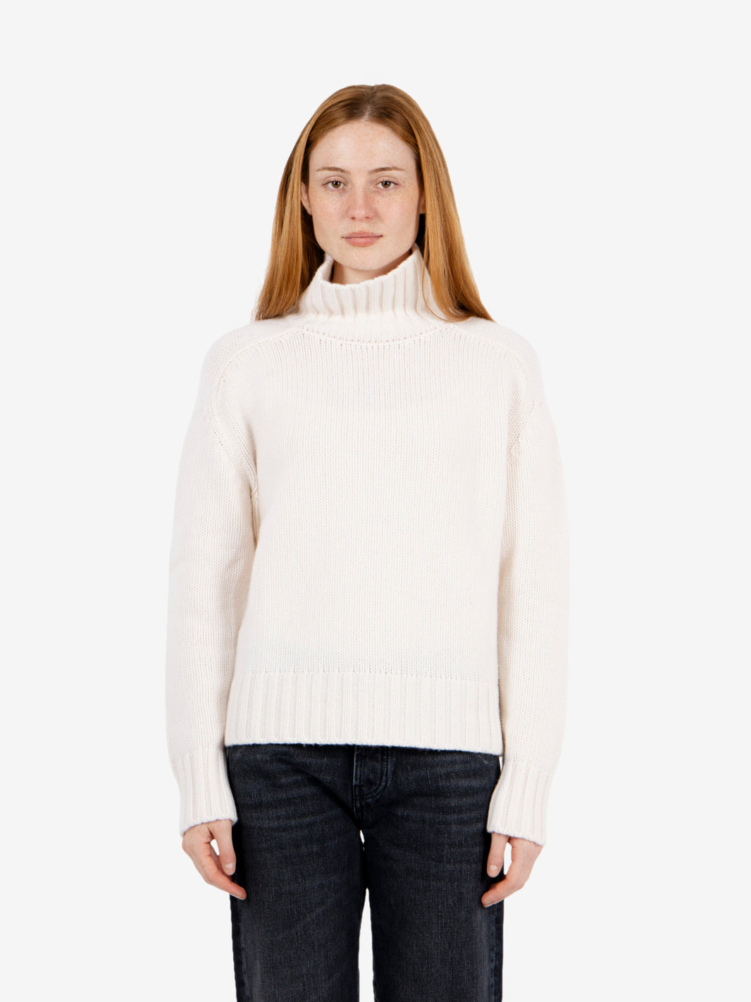 Maglione collo alto cashmere luna