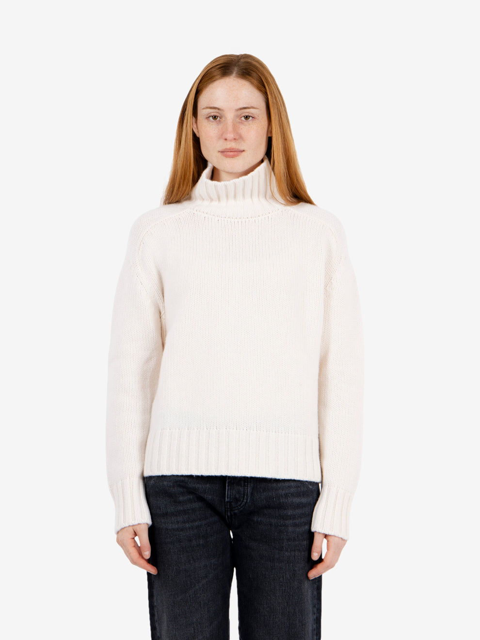 Maglione collo alto cashmere luna