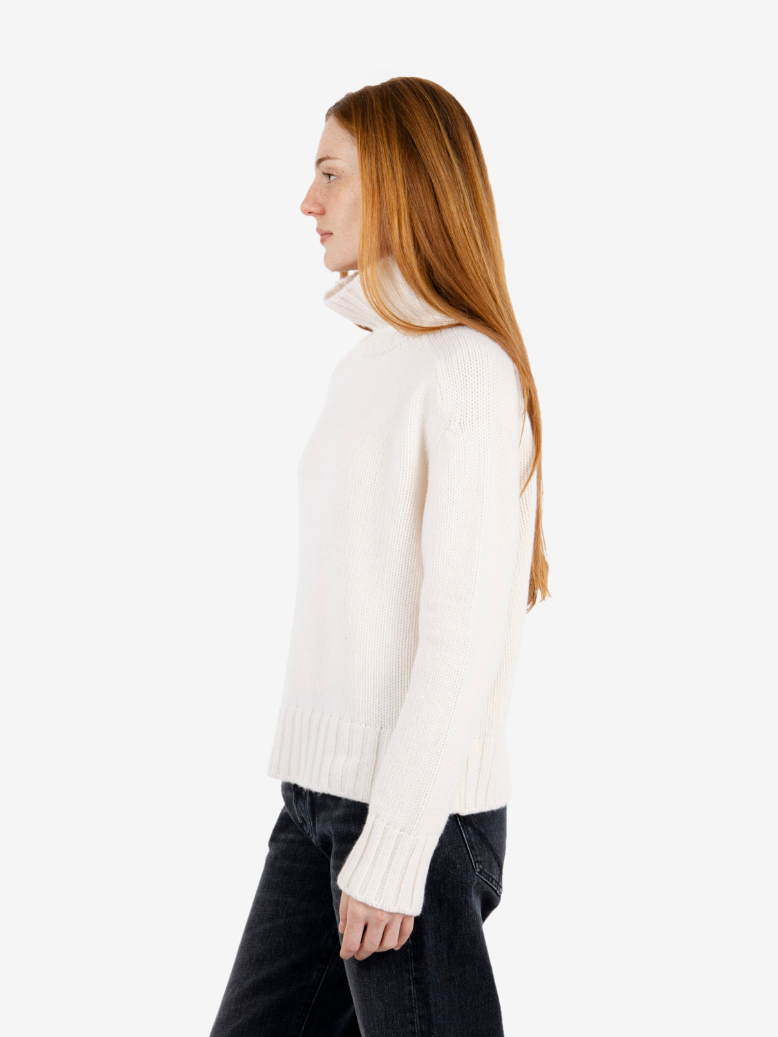 Maglione collo alto cashmere luna