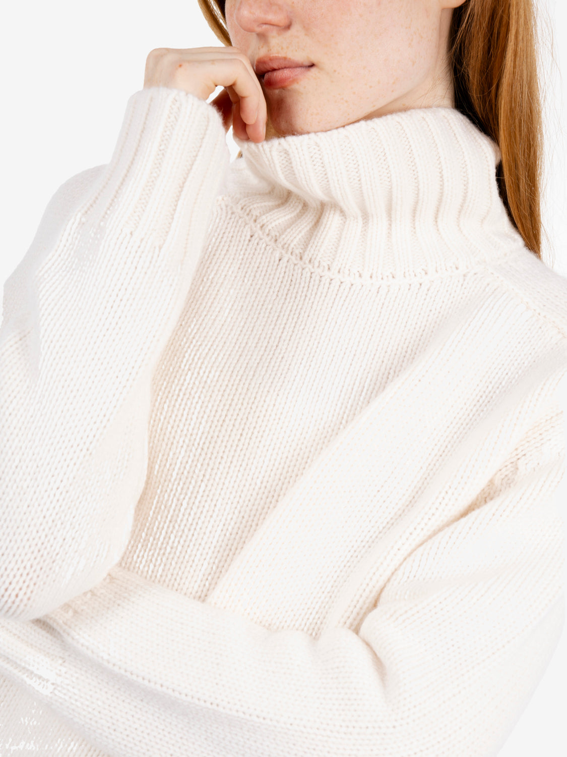 Maglione collo alto cashmere luna