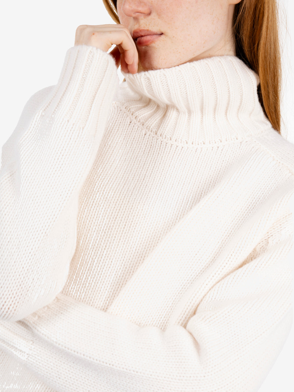 Maglione collo alto cashmere luna