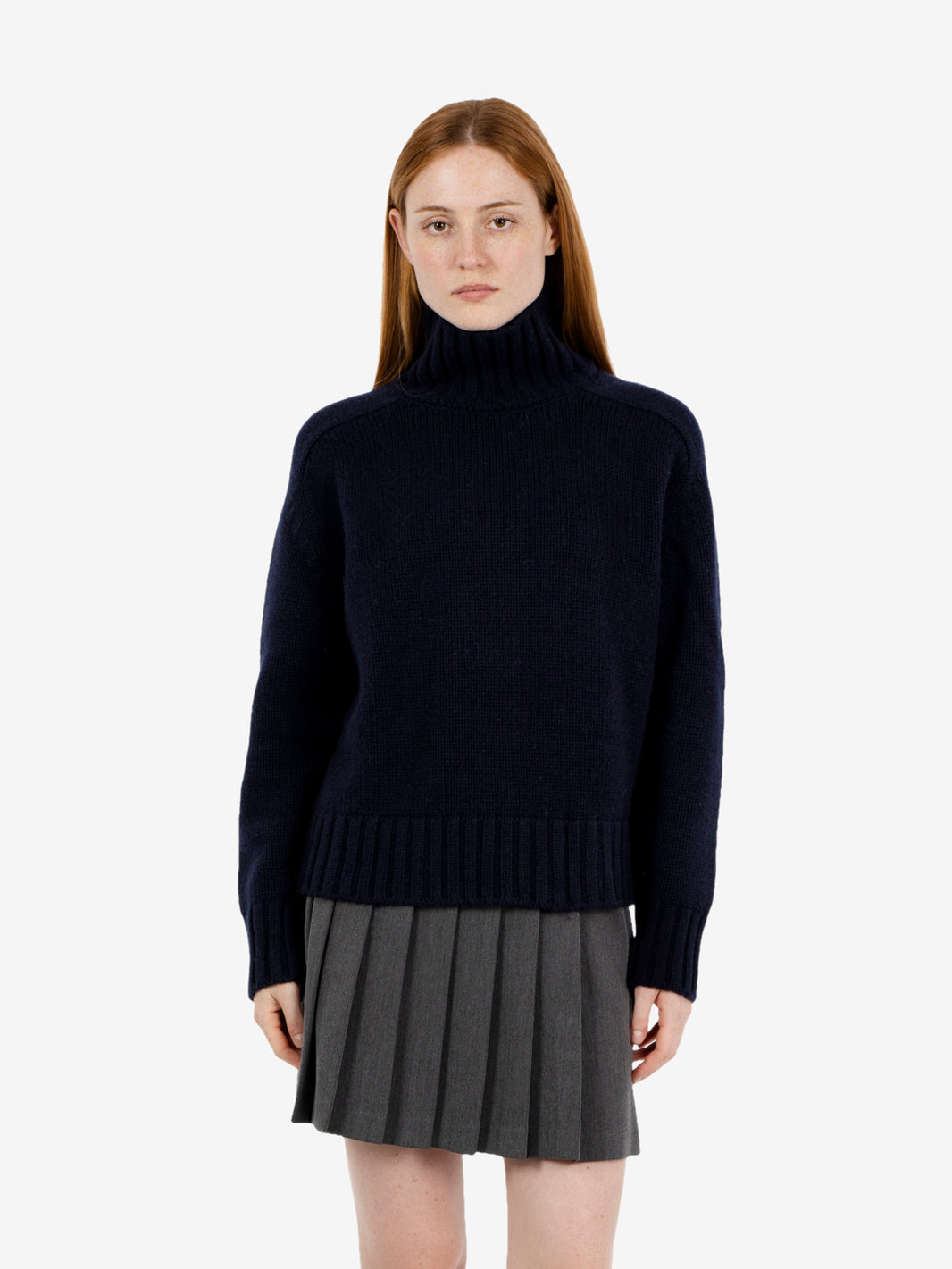 Maglione collo alto cashmere notte