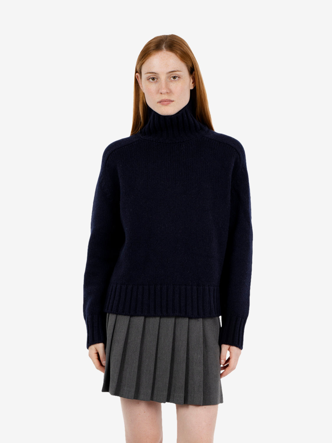 Maglione collo alto cashmere notte