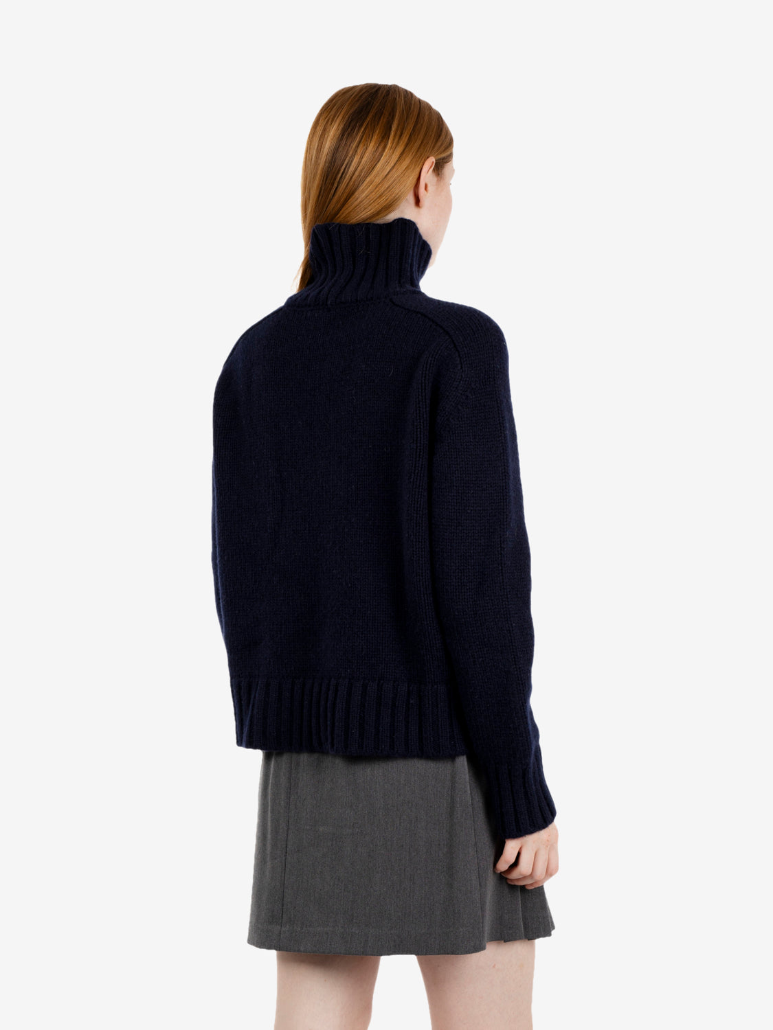 Maglione collo alto cashmere notte