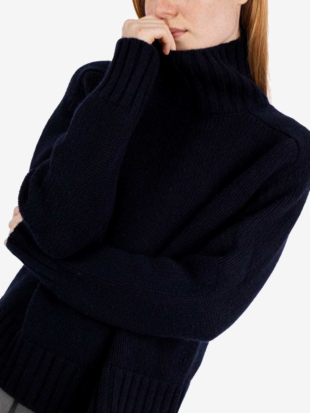 Maglione collo alto cashmere notte