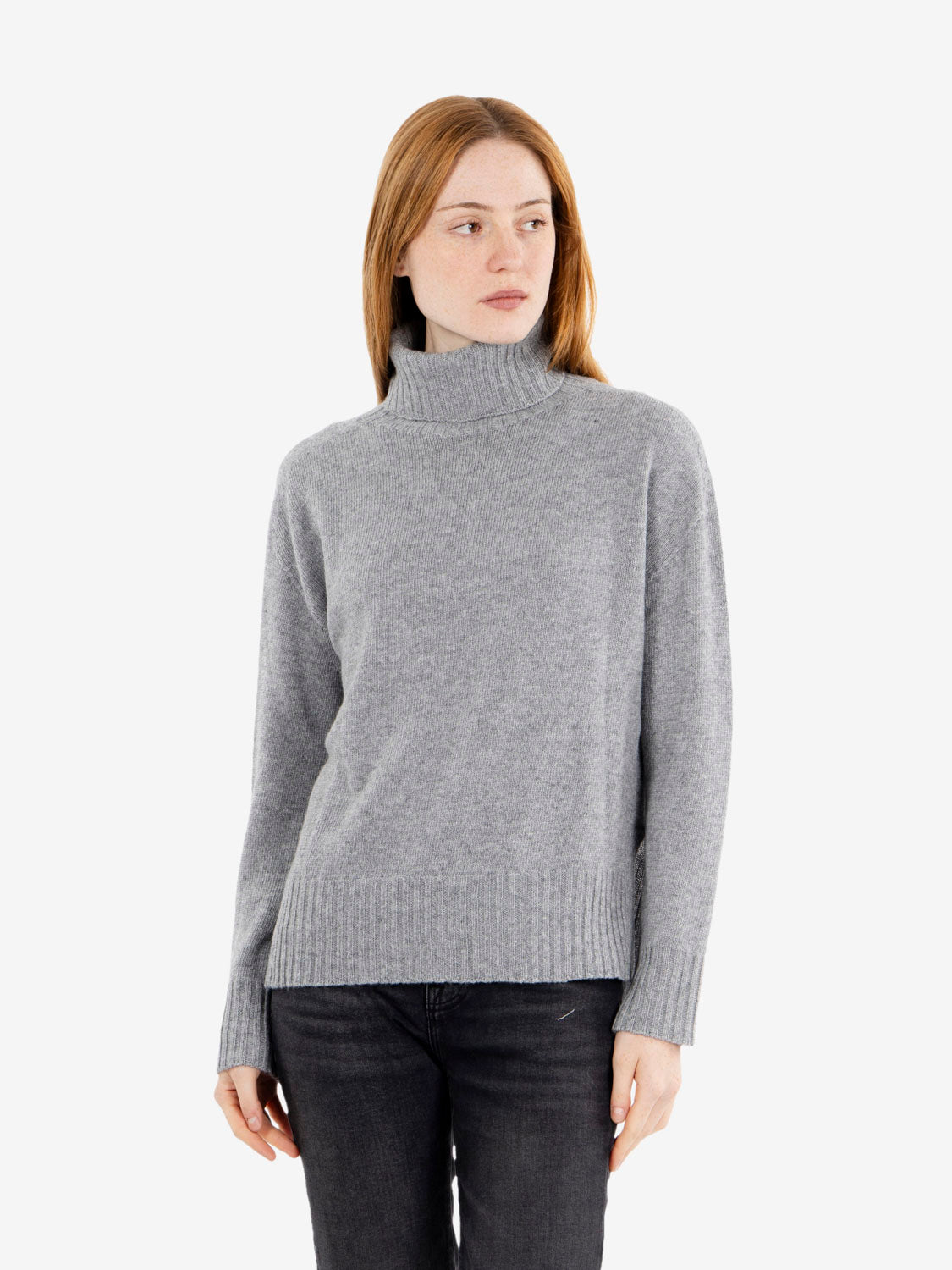 Grey turtleneck sweater