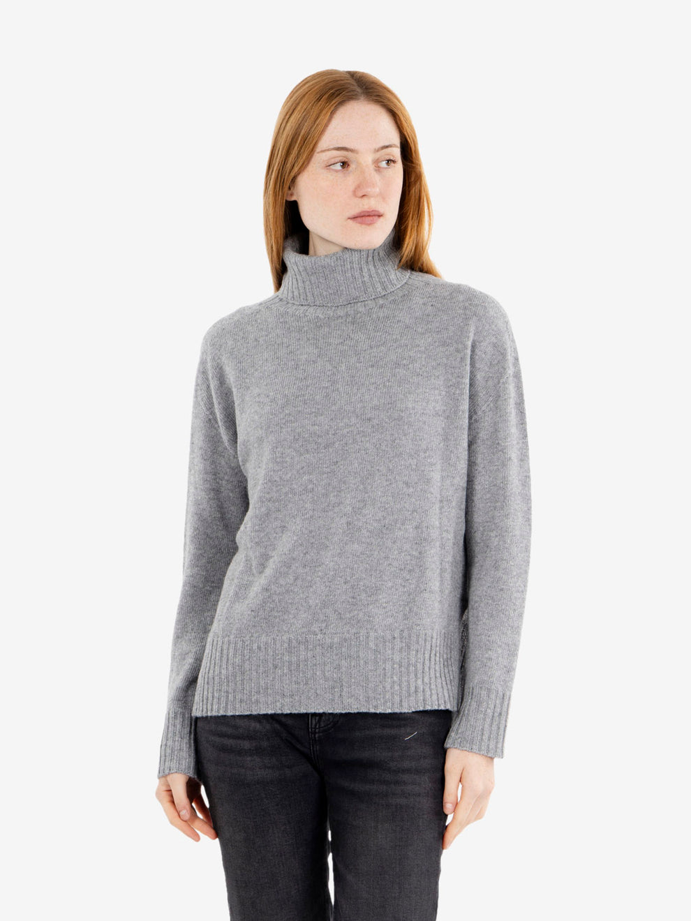 Grey turtleneck sweater
