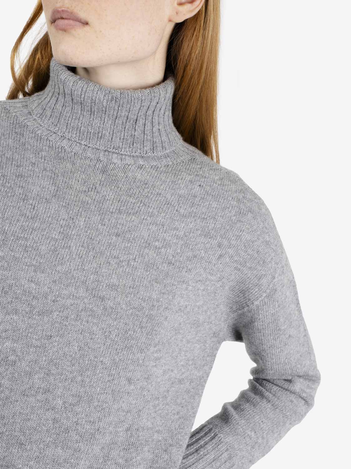Grey turtleneck sweater