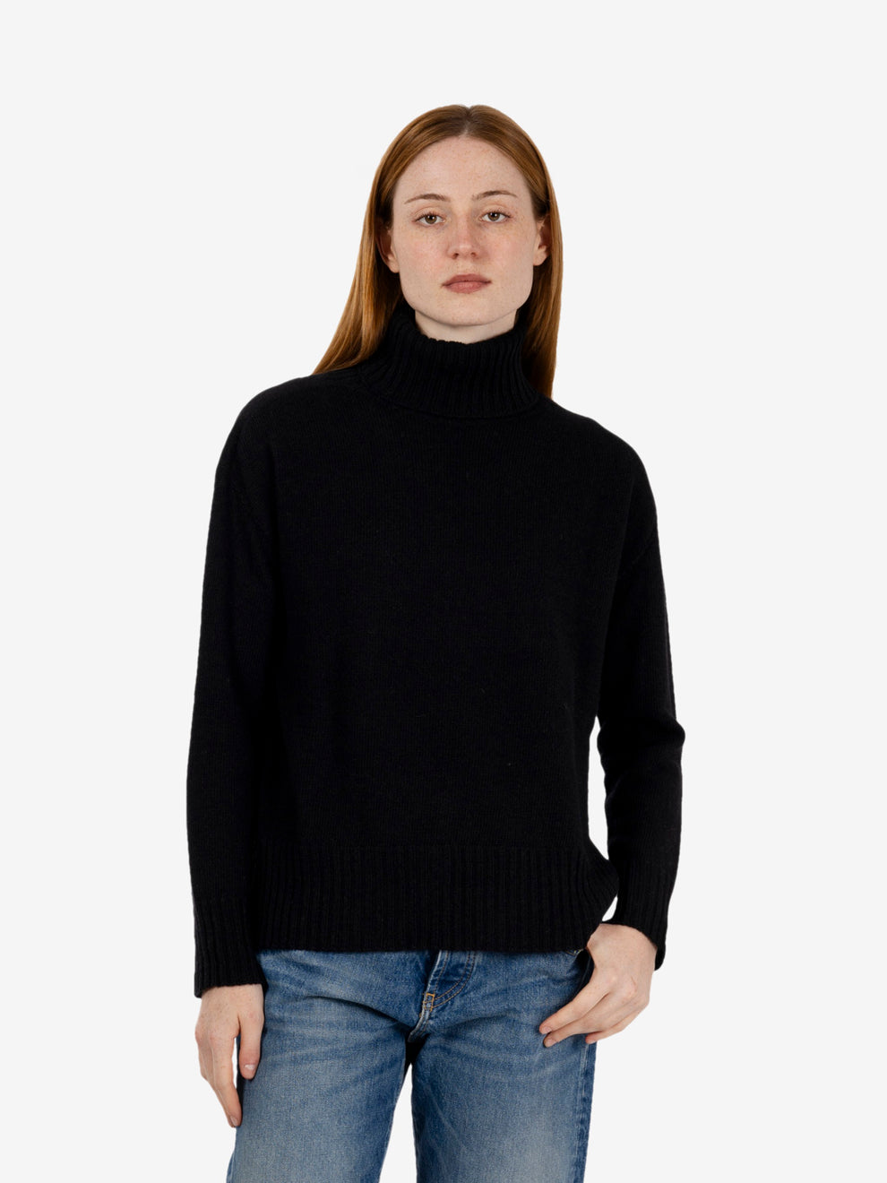 Black turtleneck sweater