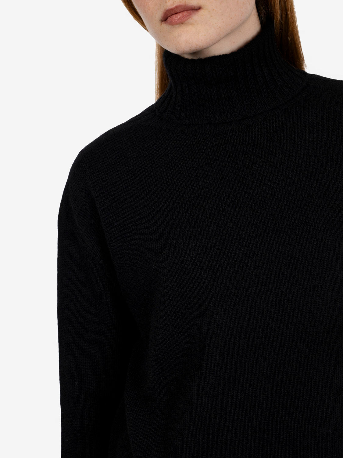 Black turtleneck sweater