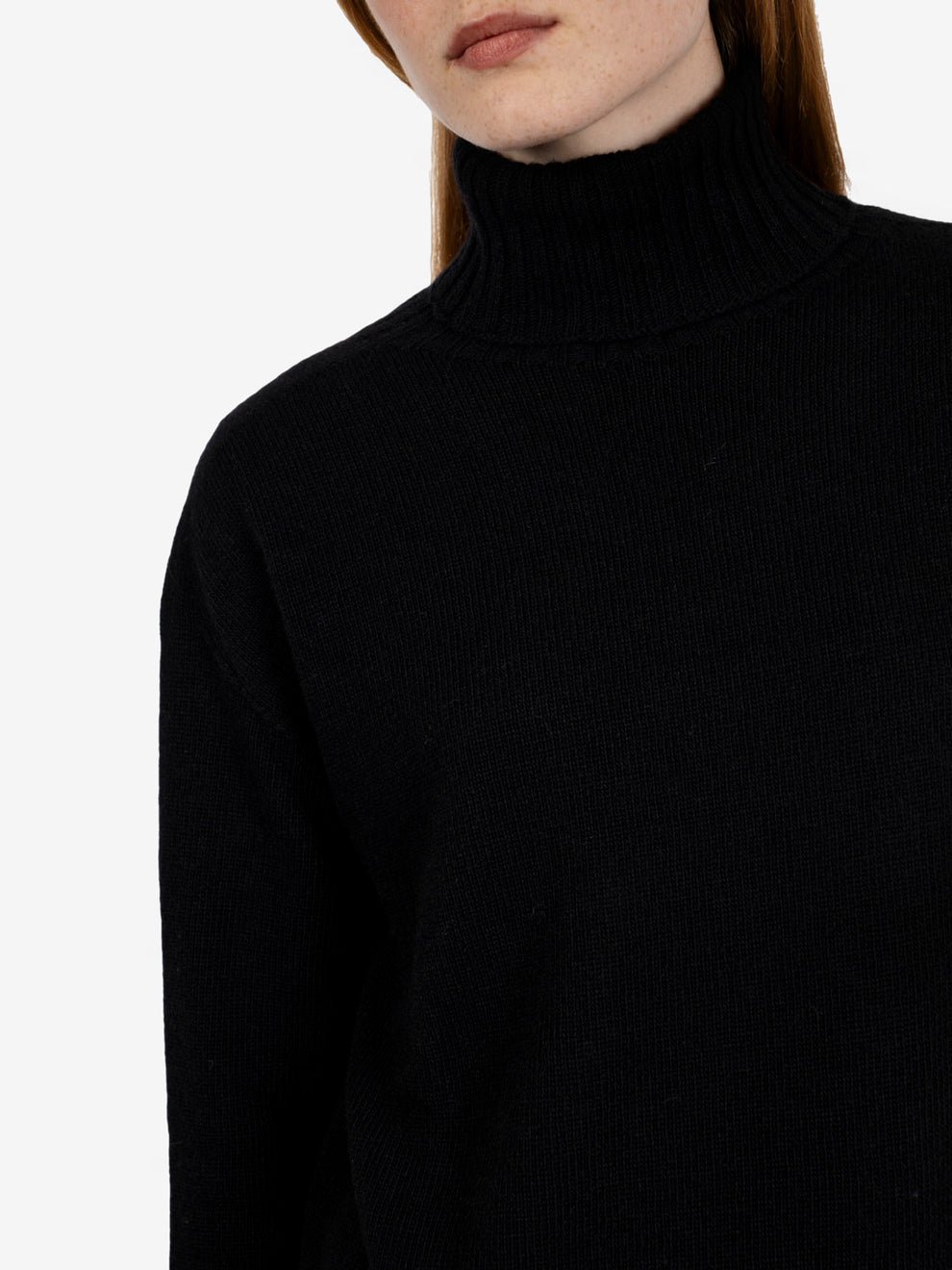 Black turtleneck sweater