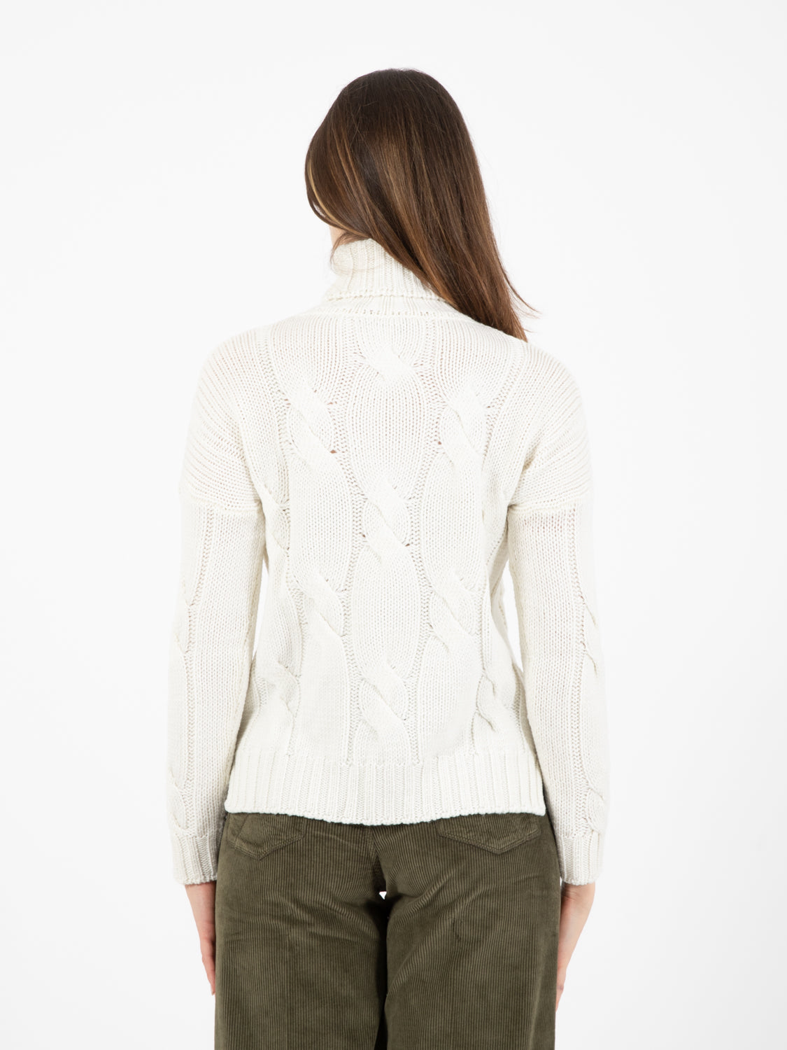 Maglione collo ciambella ecrù
